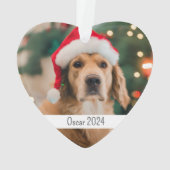 カスタム両面ドッグペットのクリスマス オーナメント (裏面)