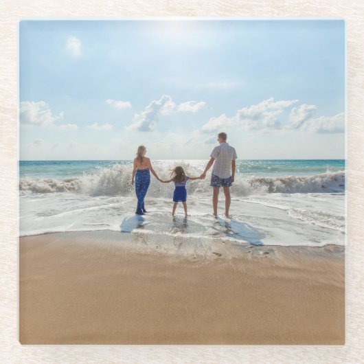 カスタム両面パーソナライズされた ガラスコースター (正面)