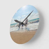 カスタム両面パーソナライズされた ラウンド壁時計 (傾斜)