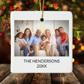 カスタム両面ファミリーフォトポートクリスマスクリスマス セラミックオーナメント