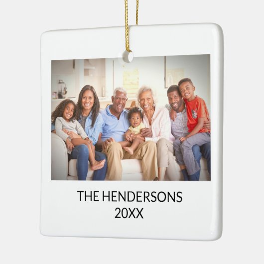 カスタム両面ファミリーフォトポートクリスマスクリスマス セラミックオーナメント (左)