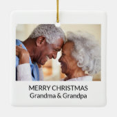 カスタム両面ファミリーフォトポートクリスマスクリスマス セラミックオーナメント (裏面)