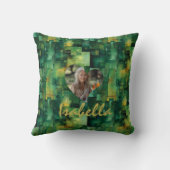 カスタム両面フォトピローフローラとハート クッション (裏面)