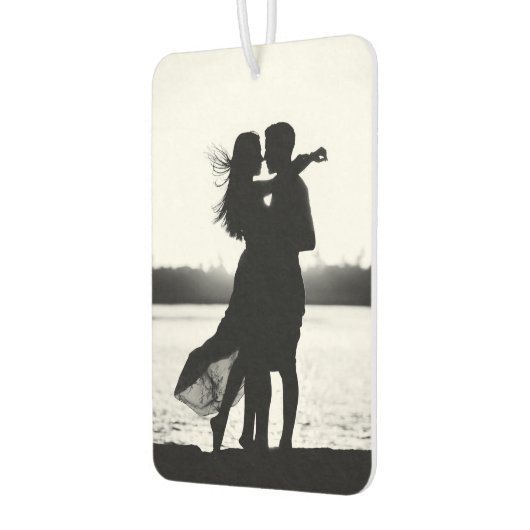 カスタム両面フォト白黒 カーエアーフレッシュナー (左)