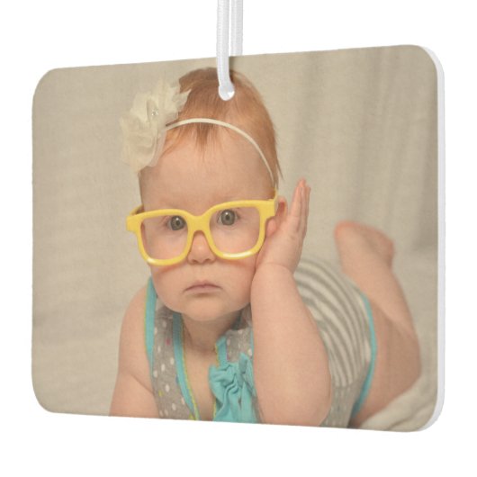 カスタム両面ベビーフォトパーソナライズされたカー カーエアーフレッシュナー (左)