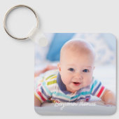 カスタム両面ベビー2写真名誕生統計 キーホルダー (正面)