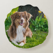 カスタム両面写パーソナライズされた真 ラウンドクッション (裏面)