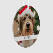 カスタム両面犬ペットクリスマス オーナメント (正面)