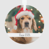 カスタム両面犬ペットクリスマス オーナメント (裏面)