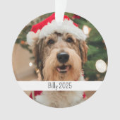 カスタム両面犬ペットクリスマス オーナメント (正面)