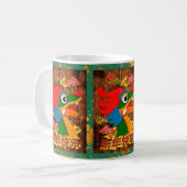 カスタム中国の新年ドラゴンエメラルドグリーン金ゴールド コーヒーマグカップ (正面左)