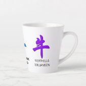 カスタム中国の牛の新年 カフェラテマグ (右)