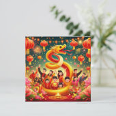 カスタム中国の蛇パーティー赤金ゴールド カード (スタンド正面)