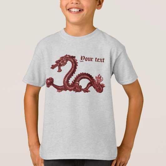 カスタム中国竜の名前 ファンタジーデザイン Tシャツ (正面)