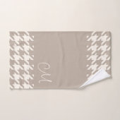 カスタム中性アイボリートープ千鳥格子のパターン バスタオルセット (ハンドタオル)