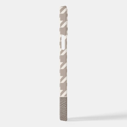 カスタム中性アイボリートープ千鳥格子のパターン iPhoneケース (右側面)