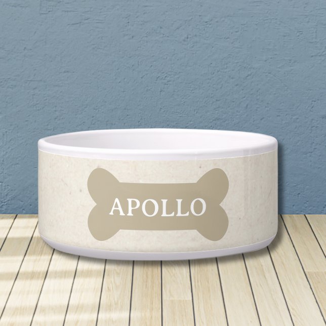カスタム中性骨と愛玩犬 ボウル (Customize this fun, neutral dog bowl with your pet's name! )