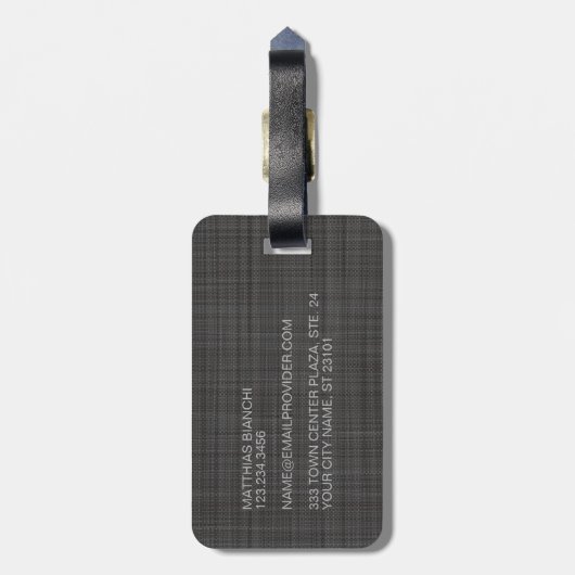 カスタム中濃いグレー色のラゲッジタグ ラゲッジタグ (裏面縦)