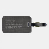 カスタム中濃いグレー色のラゲッジタグ ラゲッジタグ (裏面横)