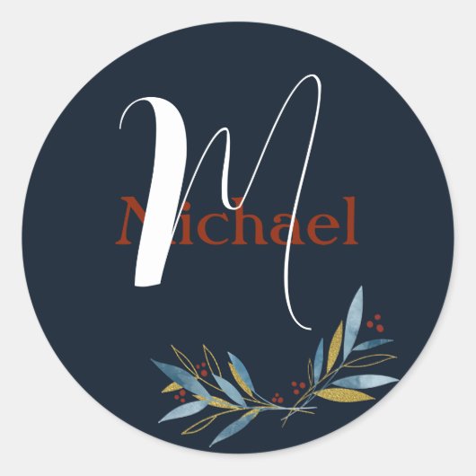 カスタム丸いフレームと分岐ブーケ ラウンドシール (正面)