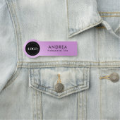 カスタム丸い会社のロゴパープルピンクのグラデーション 名札 (インサイチュ)