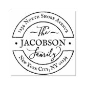 カスタム丸い手書きスクリプトファミリーモノグラム セルフインキングスタンプ (デザイン)