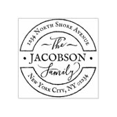 カスタム丸い手書きスクリプトファミリ名 ラバースタンプ (インプリント)