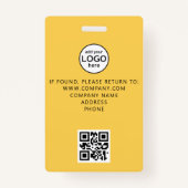 カスタム乗員QRコードイベントイエローバッジ バッジ (裏面)