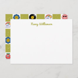 カスタム予測できなおもしろいデザインレトロアートパターン ノートカード