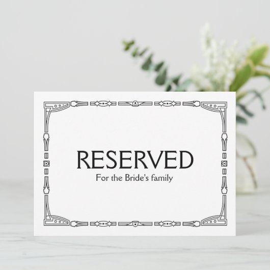 カスタム予約されたアールデコスタイルの結婚符号 (スタンド正面)