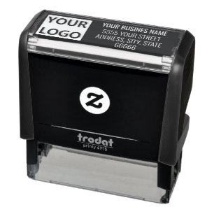 カスタム事業名ロゴアドレスの色スタンプ セルフインキングスタンプ