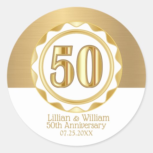 カスタム五十回記念誕生日等 ラウンドシール (正面)