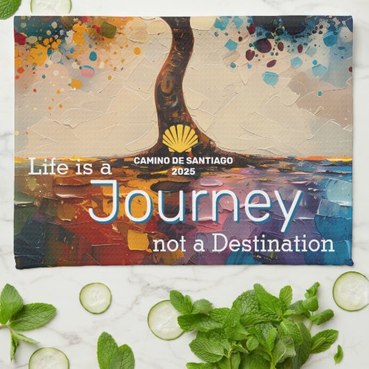 カスタム人生は目的地ではない旅 キッチンタオル (折り畳み)