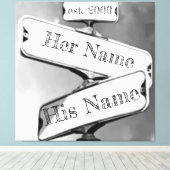 カスタム人間関係通り標識 キャンバスプリント (インサイチュ (ウッドフロア))