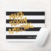 カスタム今日の驚くべき黒と金ゴールド マウスパッド (マウス)