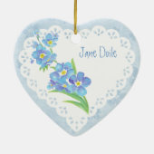 カスタム付忘れ名-me-not Waterカラー花 セラミックオーナメント (裏面)