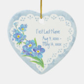 カスタム付忘れ名-me-not Waterカラー花 セラミックオーナメント (裏面)
