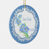 カスタム付忘れ名-me-not Waterカラー花 セラミックオーナメント (右)