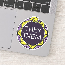 カスタム代名詞LGBTQIA+非バイナリーオロボロススネーク シール