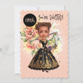 カスタム仮装18誕生日Bash 招待状 (正面)