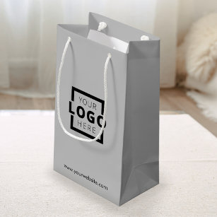 カスタム企業のロゴ・ビジネス・プロモーション・グレー スモールペーパーバッグ