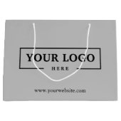 カスタム企業のロゴ・ビジネス・プロモーション・グレー ラージペーパーバッグ (正面)