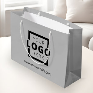 カスタム企業のロゴ・ビジネス・プロモーション・グレー ラージペーパーバッグ