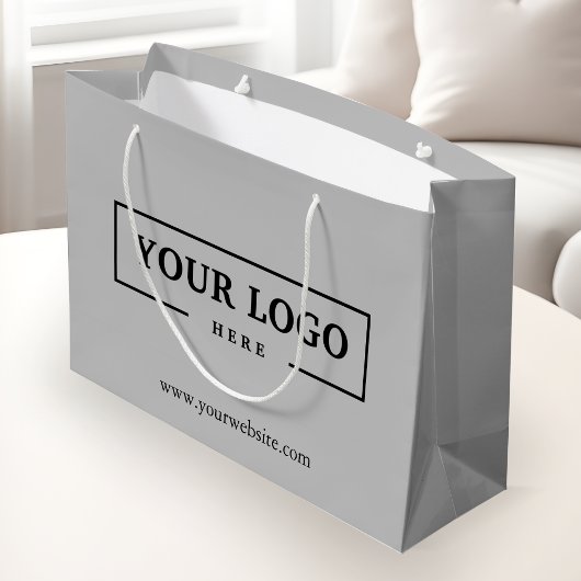 カスタム企業のロゴ・ビジネス・プロモーション・グレー ラージペーパーバッグ