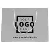 カスタム企業のロゴ・ビジネス・プロモーション・グレー ラージペーパーバッグ (正面)