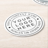 カスタム企業のロゴ ラウンドペーパーコースター (アングル)