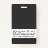 カスタム企業のロゴ&写真社員ダークグレー バッジ (裏面)