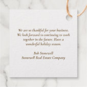 カスタム企業の幸せ感謝祭の美しい金ゴールド フェイバータグ (裏面)