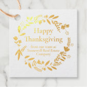 カスタム企業の幸せ感謝祭の美しい金ゴールド フェイバータグ (正面)