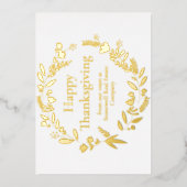 カスタム企業の感謝祭の美しい金ゴールド 箔シーズンカード (正面)